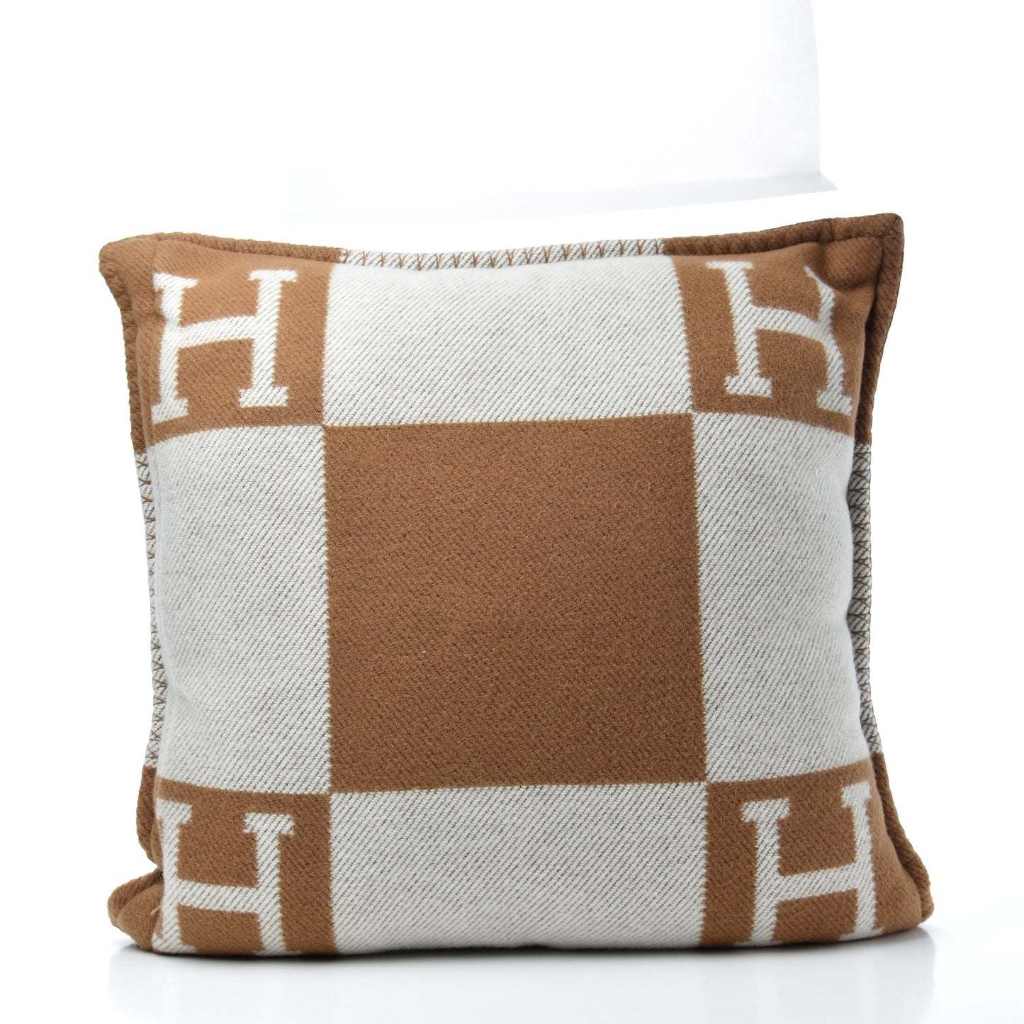 Wool Cashmere Avalon Pillow PM Ecru Camel