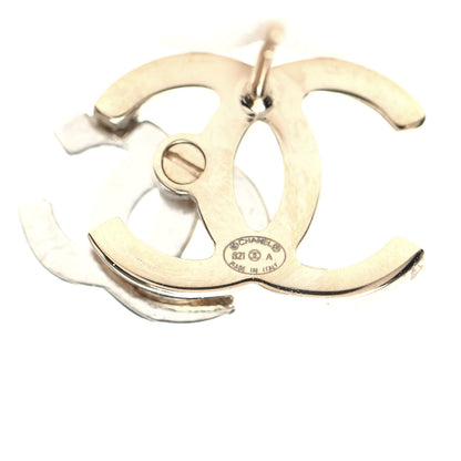 Chanel Crystal Double CC Earrings Gold Silver 4 of 5