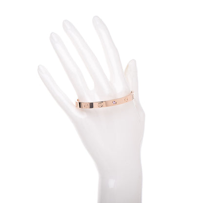 Cartier 18K Pink Gold Pink Sapphire LOVE Cuff Bracelet 17 2 of 4