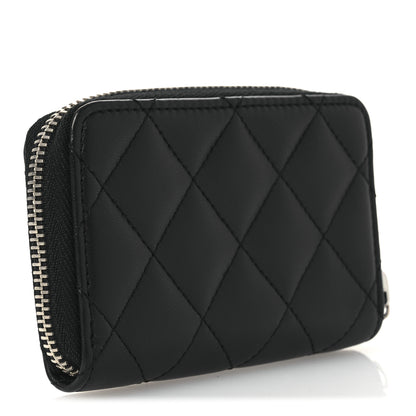 Chanel Lambskin Quilted Zip Coin Purse Black 3 of 7