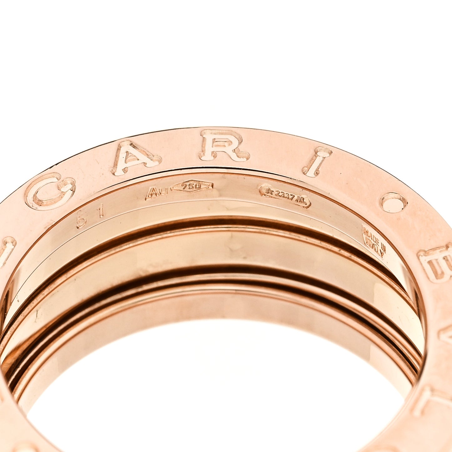 18K Rose Gold B.Zero1 Three-Band Ring 51 5.75