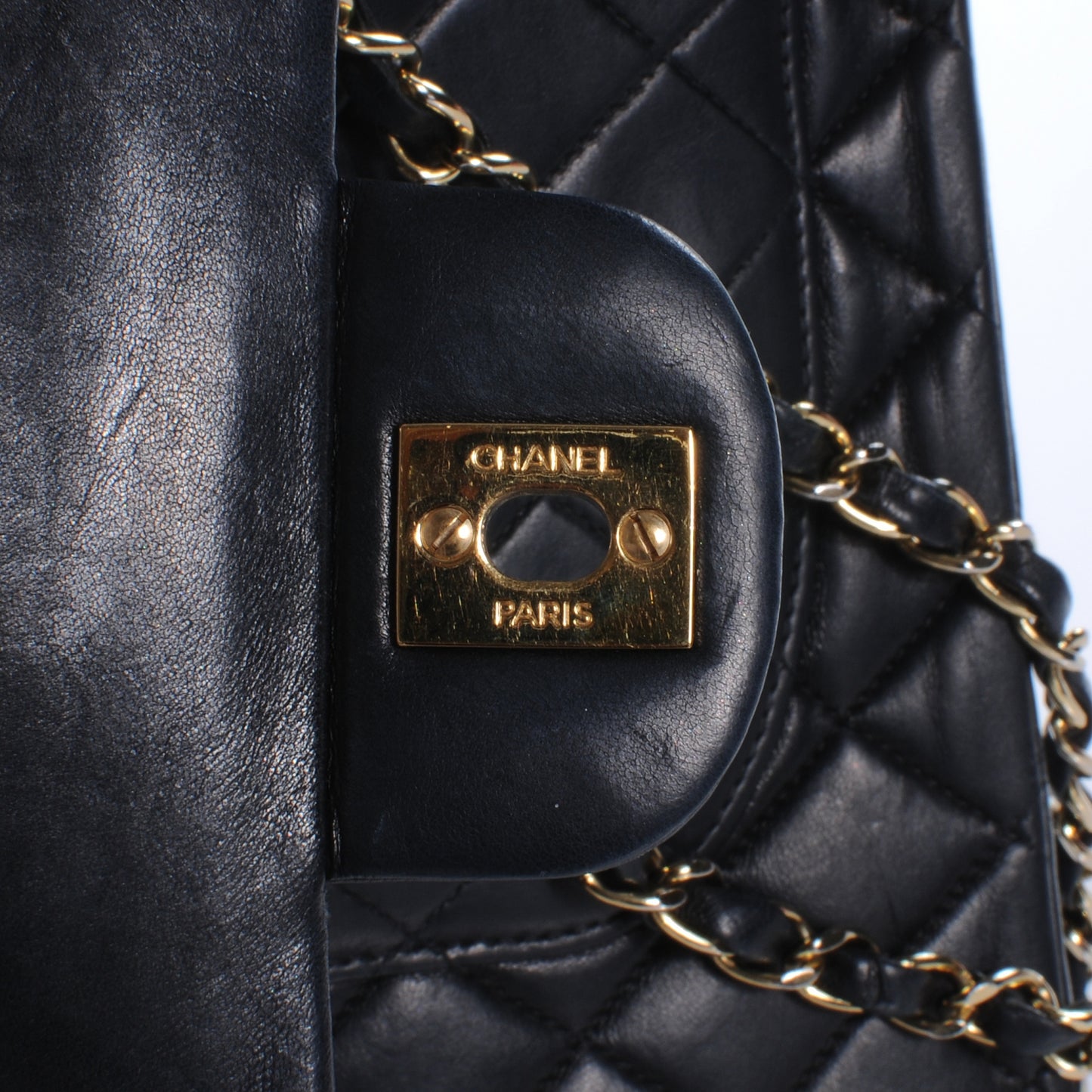 Lambskin Medium Double Flap Black