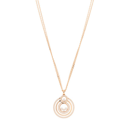 Chopard 18K Rose Gold Diamond Happy Diamonds Pave Pendant Necklace 1 of 7