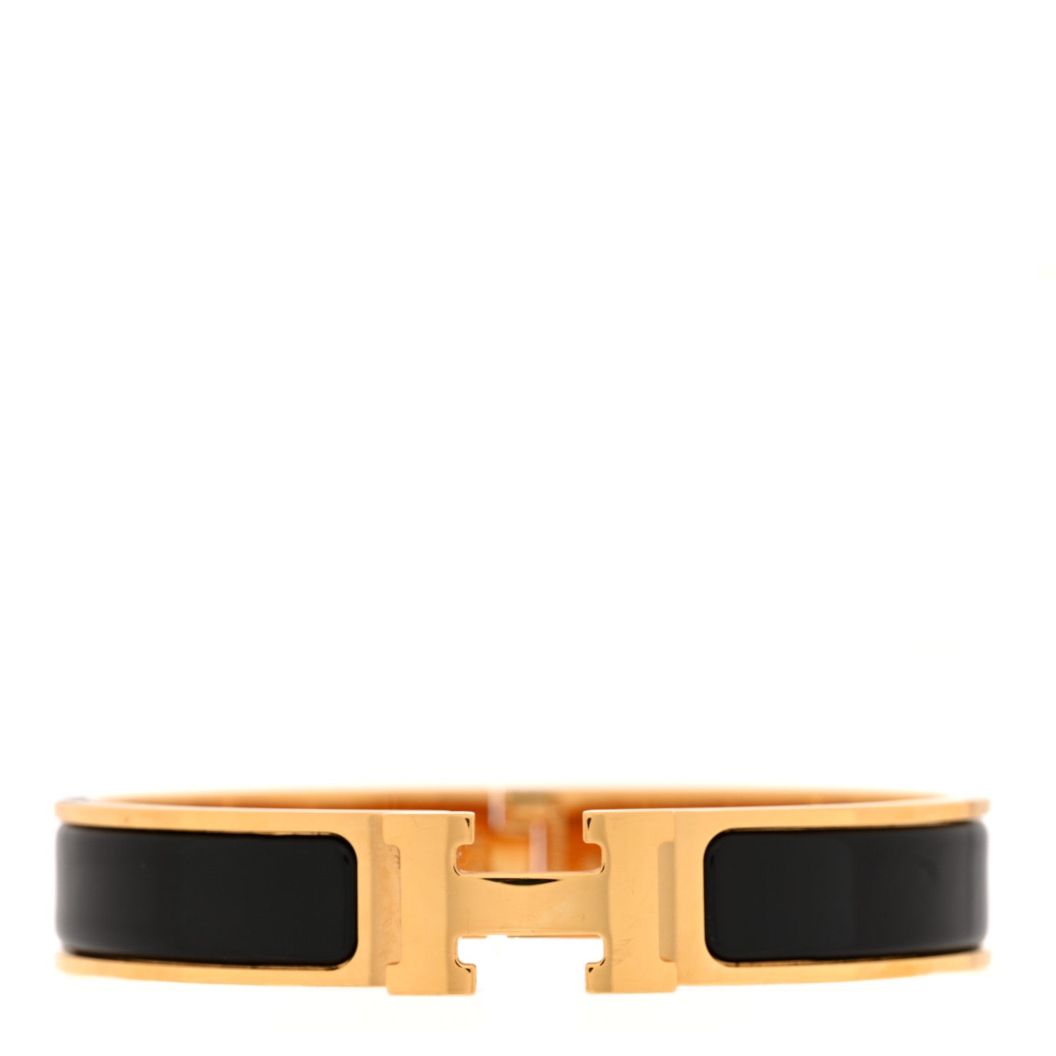 Hermes Enamel Narrow Clic Clac H Bracelet PM Black 1 of 5