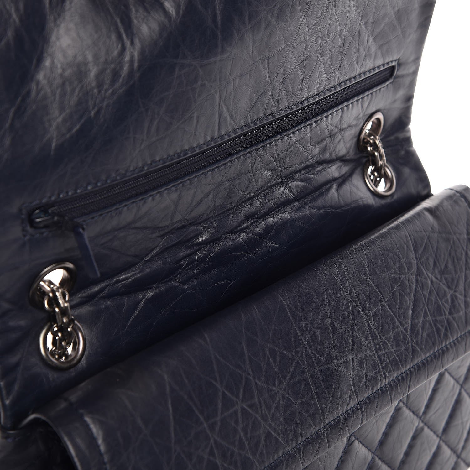 Chanel Aged Calfskin Quilted 2.55 Reissue 226 Flap Navy Blue 9 of 10