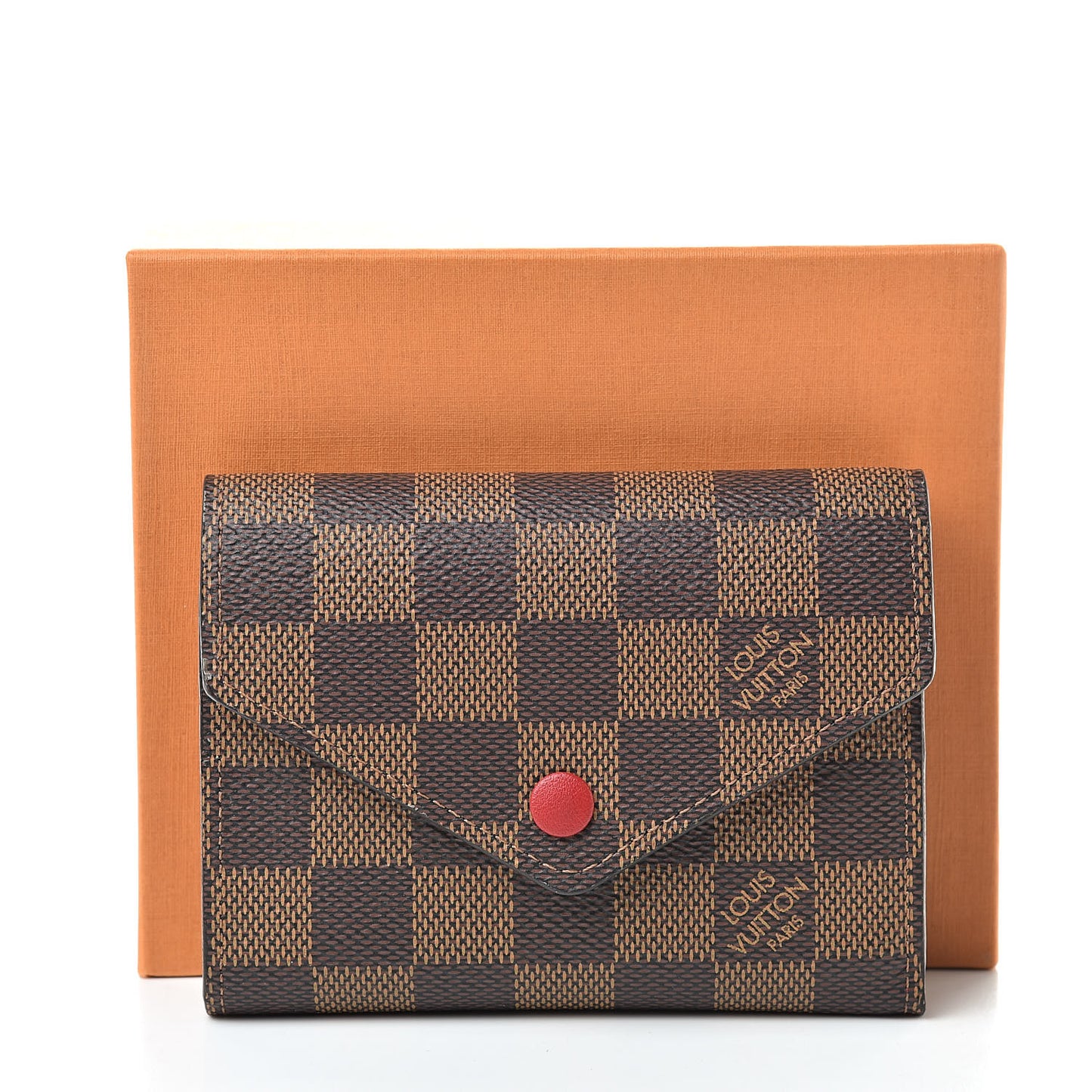 Damier Ebene Victorine Wallet Cherry