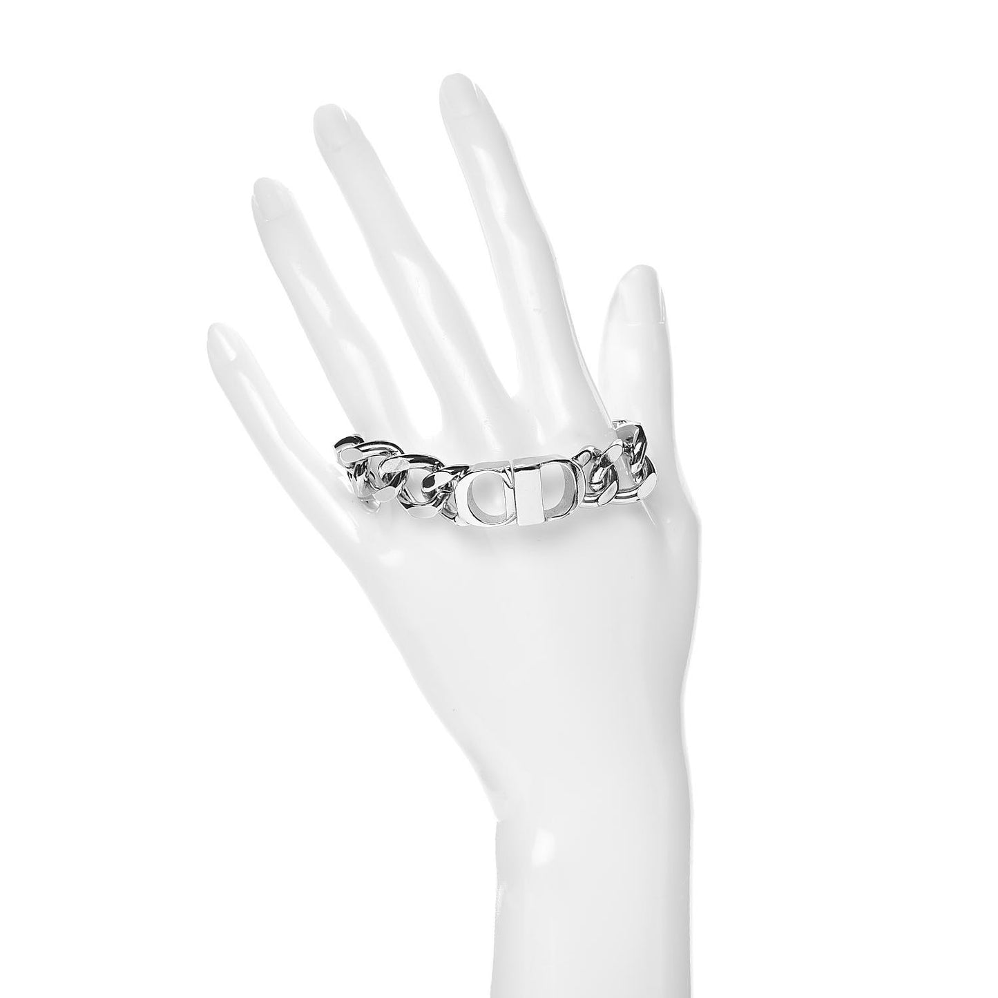 Brass CD Icon Chain Bracelet Silver