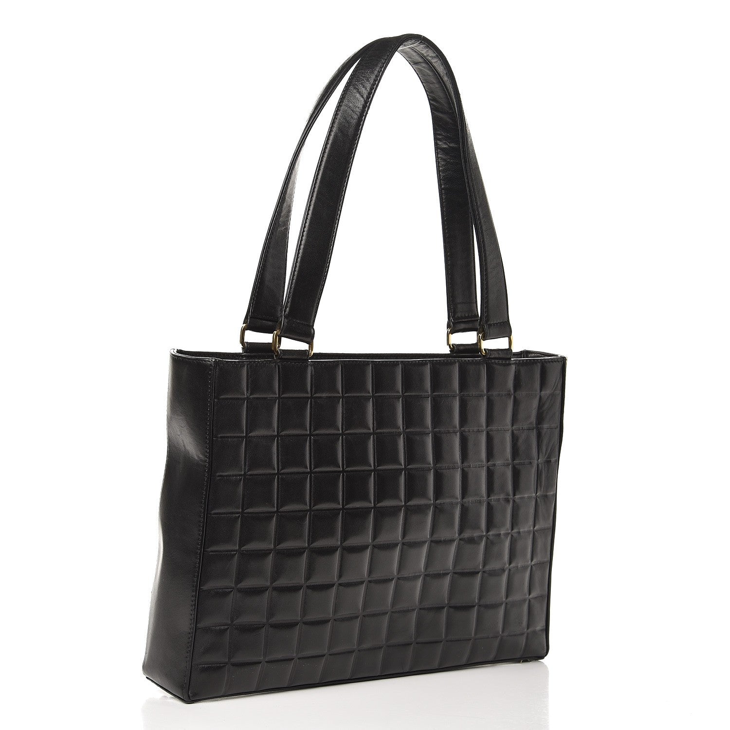 Chanel Lambskin Quilted Chocolate Bar Tote Black 3 of 12