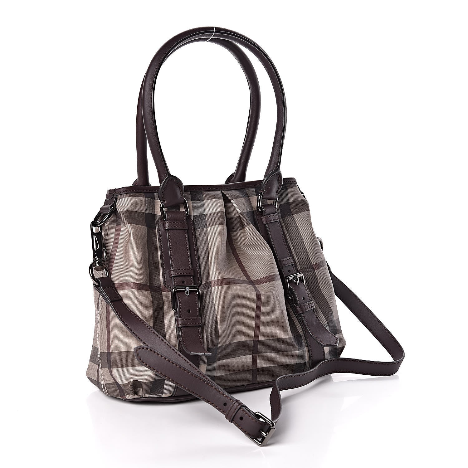 Burberry Smoked Check Small Northfield Tote Plum 3 of 9