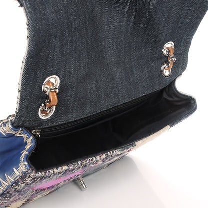 Chanel Denim Tweed Patchwork Jumbo Single Flap Multicolor 5 of 7