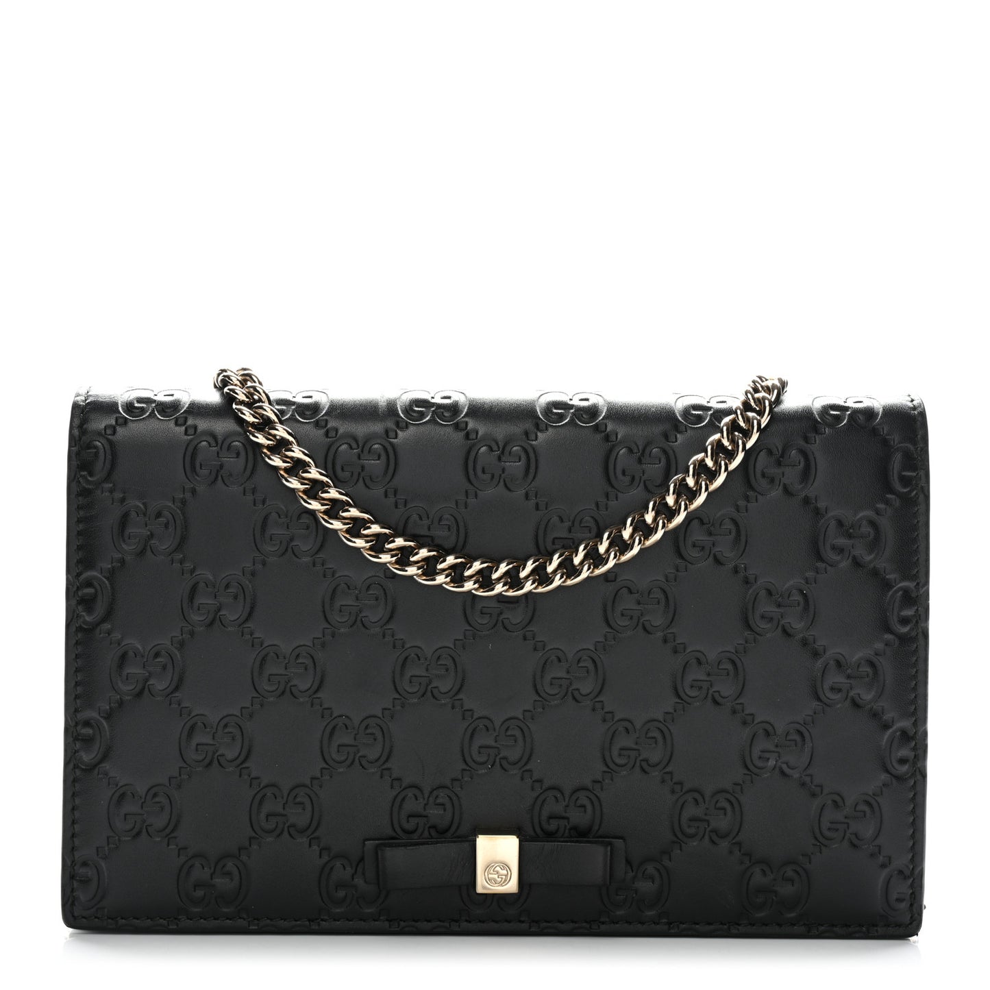 Guccissima Signature Bowy Chain Wallet Black