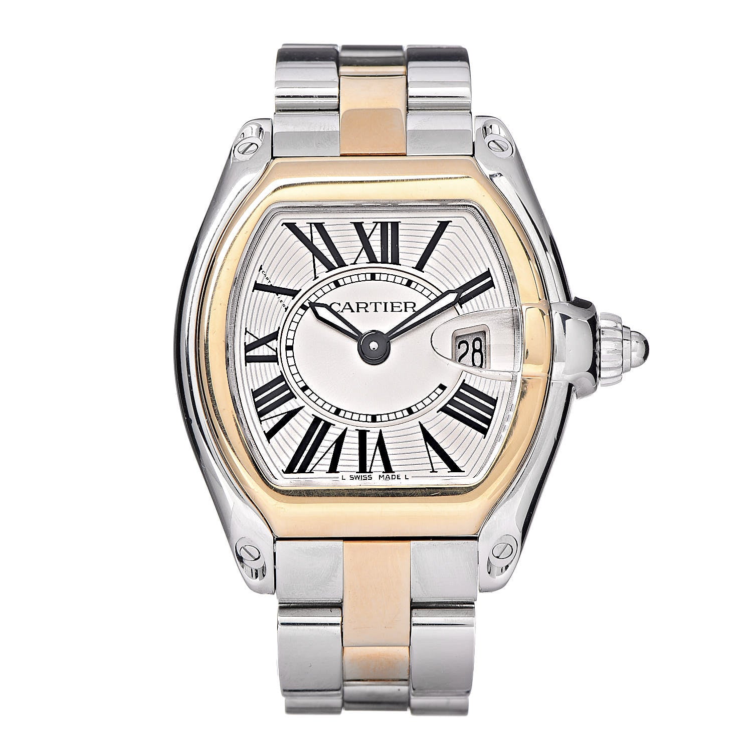 Cartier Stainless Steel 18K Yellow Gold 31mm Roadster Quartz Watch 1 of 6
