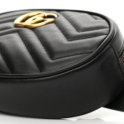 Gucci Calfskin Matelasse GG Marmont Belt Bag 85 34 Black 10 of 11