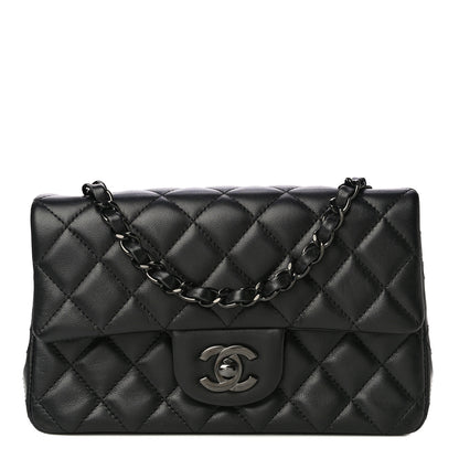 Chanel Lambskin Quilted Mini Rectangular Flap So Black 1 of 17