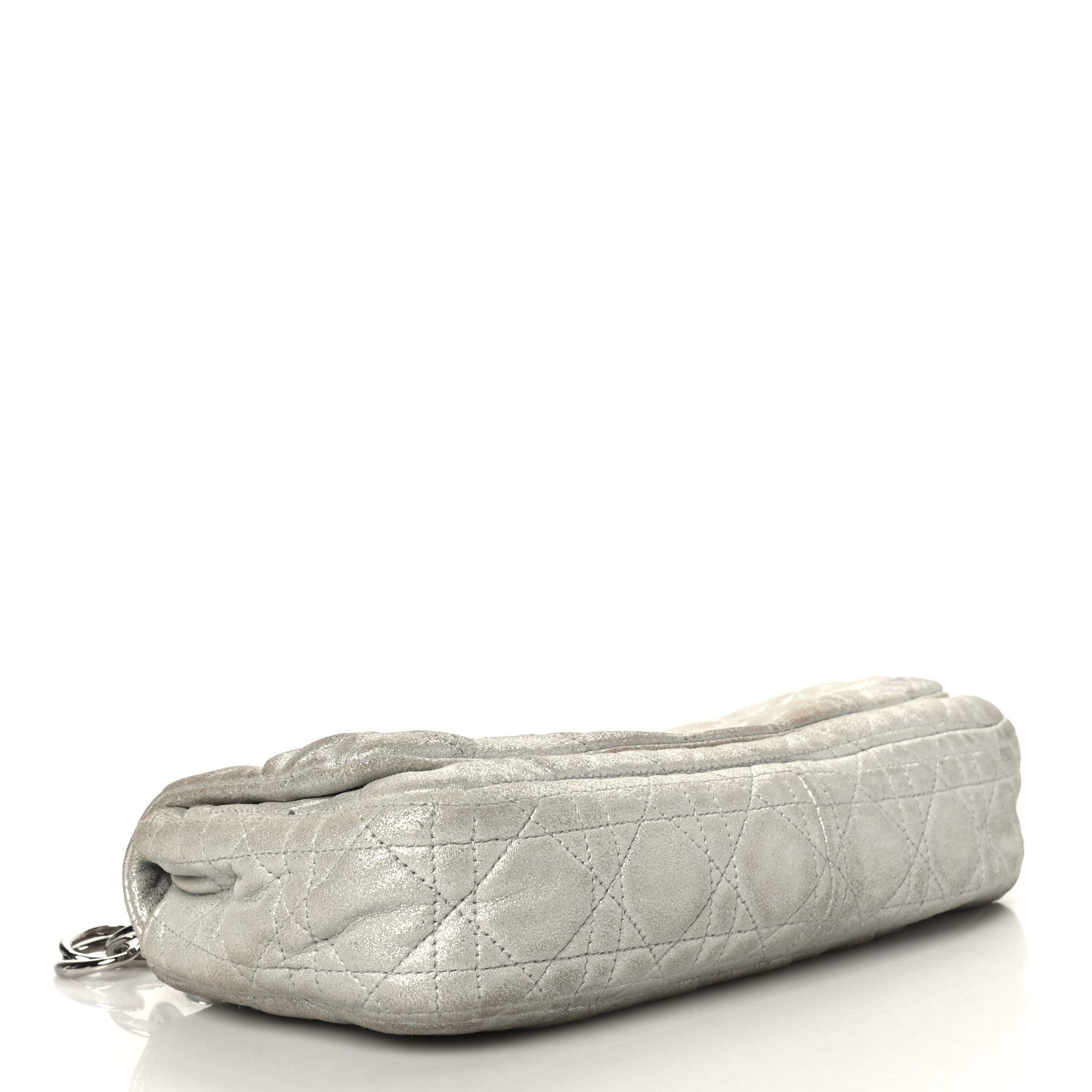 Christian Dior Metallic Lambskin Cannage Small Rendezvous Flap Silver 4 of 9