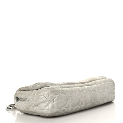 Christian Dior Metallic Lambskin Cannage Small Rendezvous Flap Silver 4 of 9