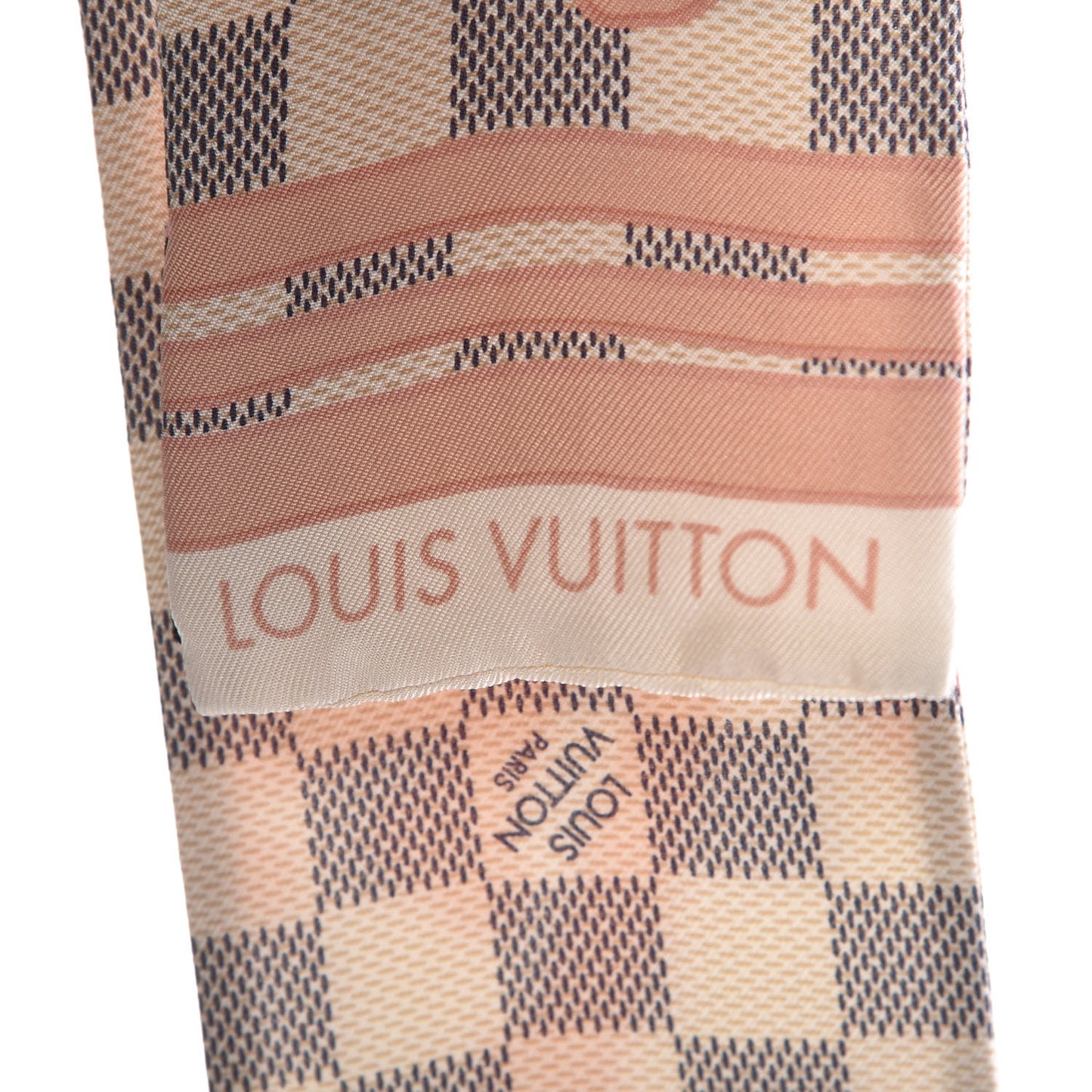 Silk Damier Azur Tahitienne Bandeau Rose Ballerine