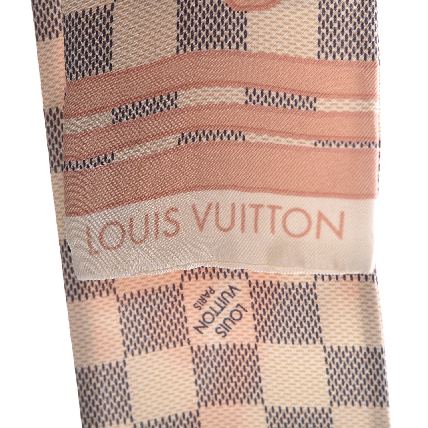 Louis Vuitton Silk Damier Azur Tahitienne Bandeau Rose Ballerine 3 of 5