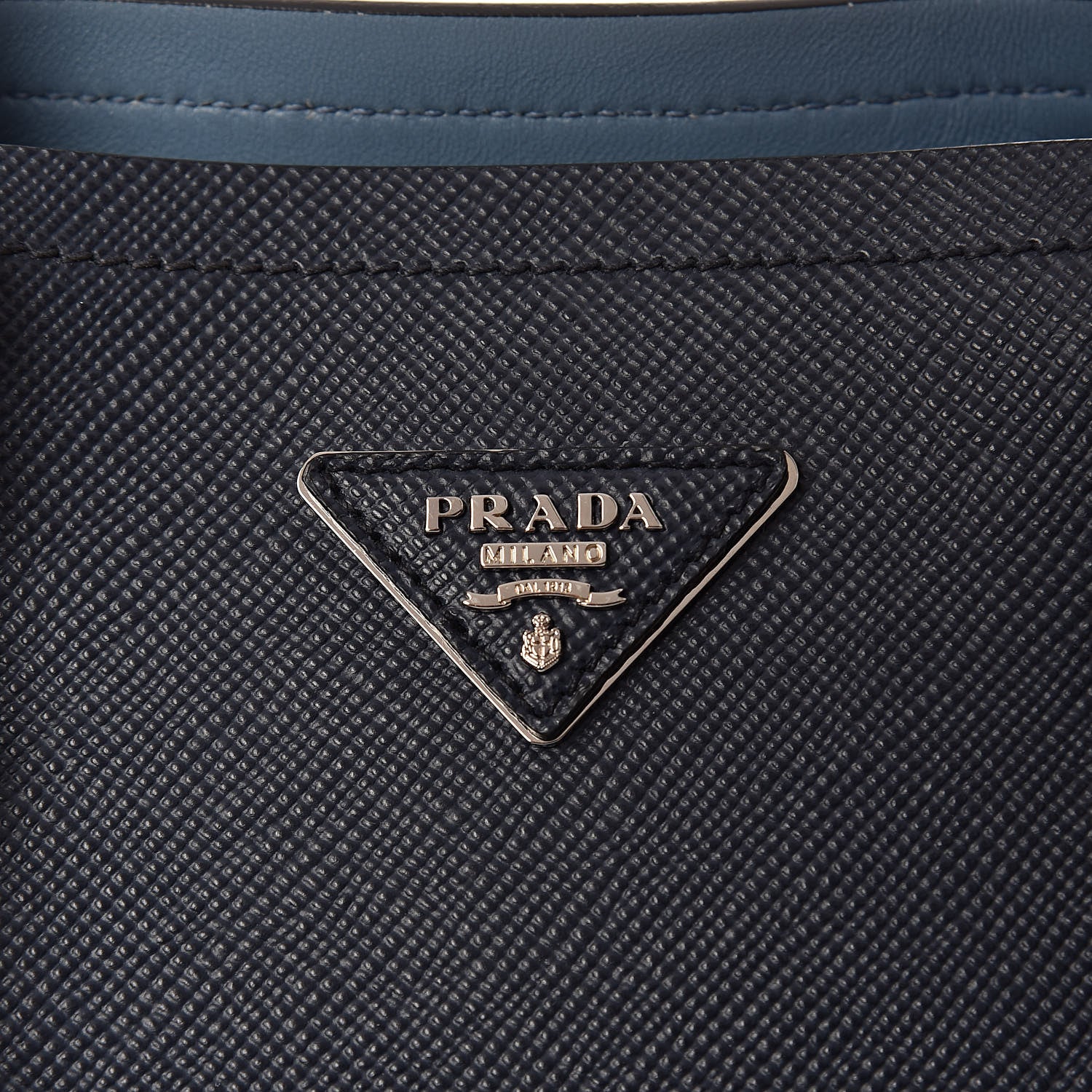Prada Saffiano Cuir Medium Double Handle Tote Baltico Astrale 12 of 14