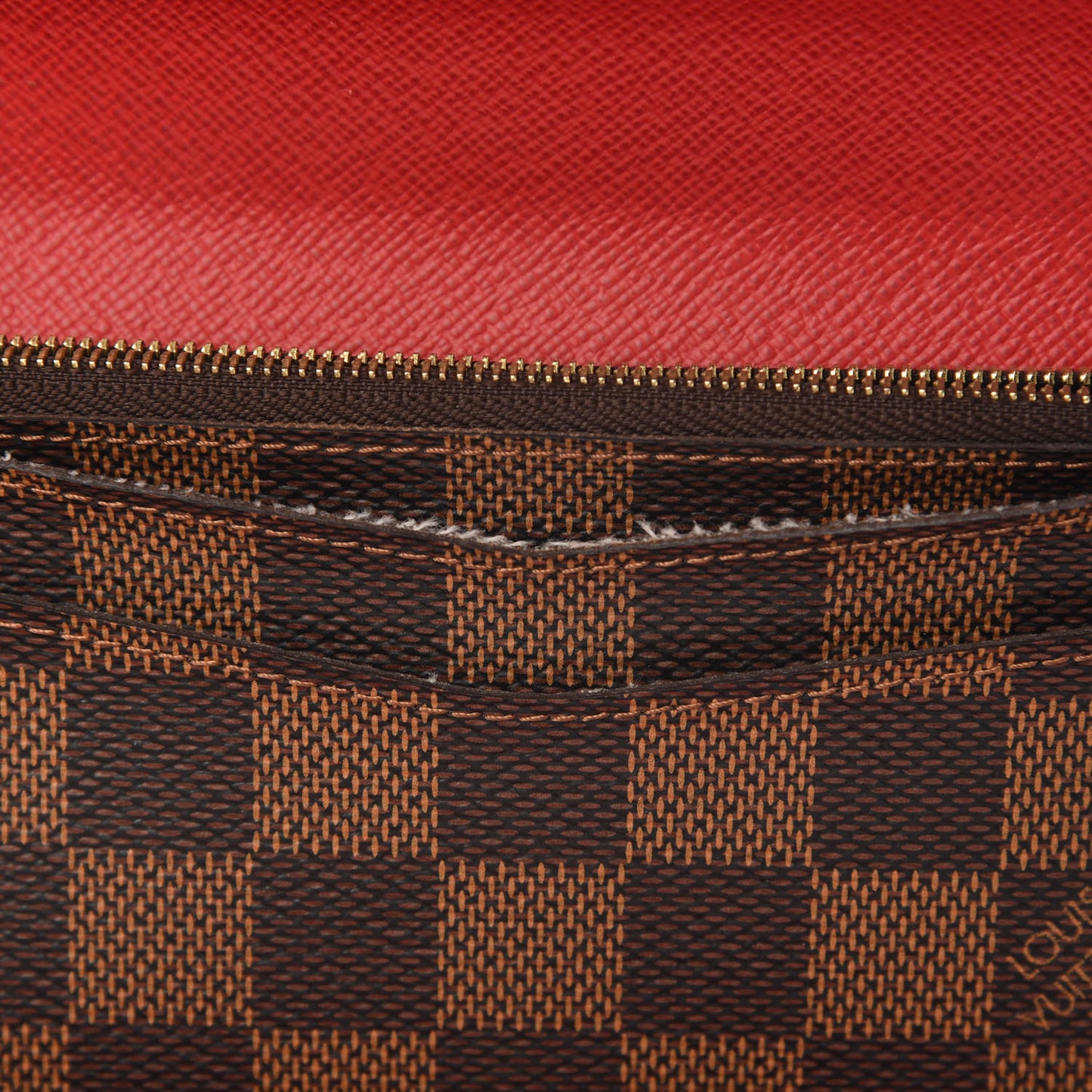 Damier Ebene Josephine Wallet Red