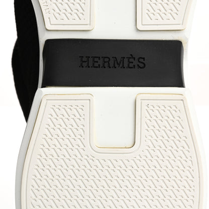 Hermes Technical Knit Suede Heros Sneakers 39 Black 8 of 14