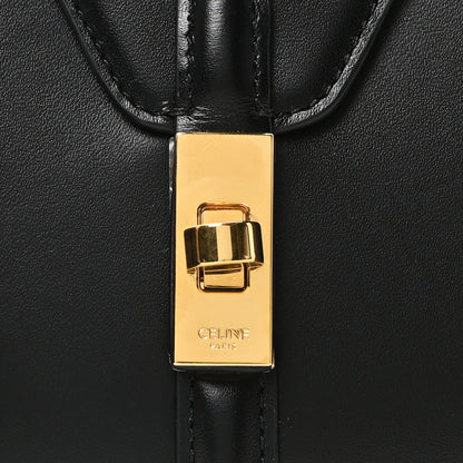 Celine Satinated Calfskin Mini 16 Top Handle Bag Black 15 of 19