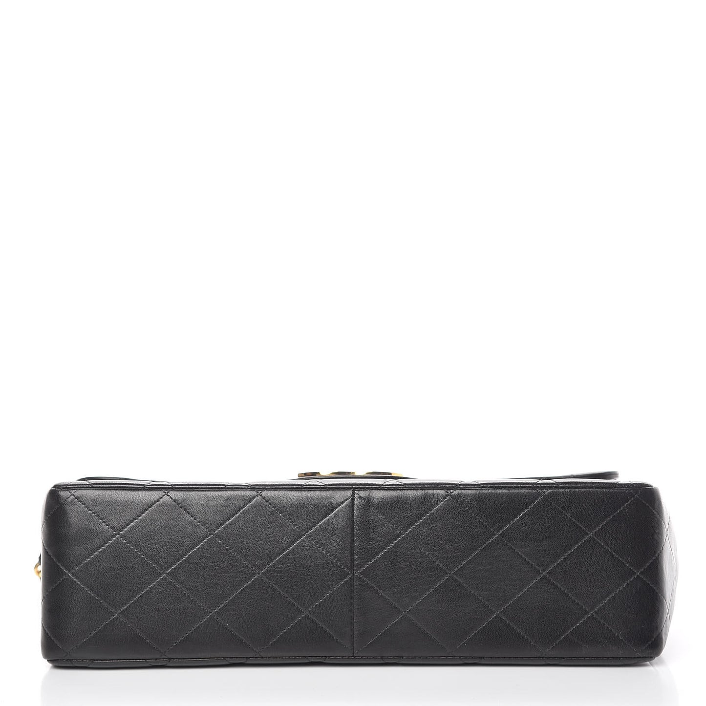 Lambskin Quilted Jumbo Single Flap Black