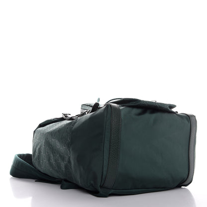 Gucci Nylon Monogram Medium Light Double Buckle Backpack Green 4 of 7