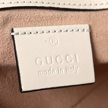 Gucci Calfskin Matelasse Super Mini GG Marmont Shoulder Bag White 7 of 10