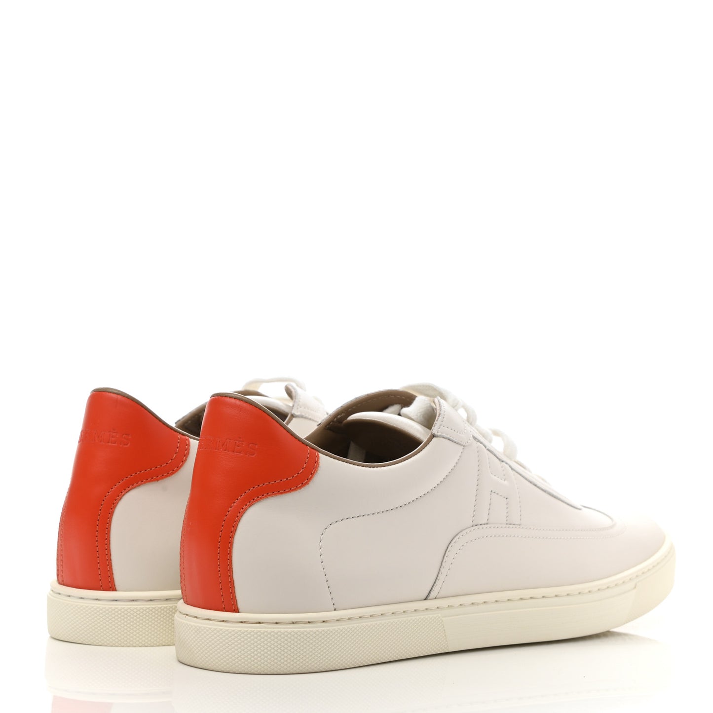 Calfskin Mens Quicker Sneakers 45 White Orange