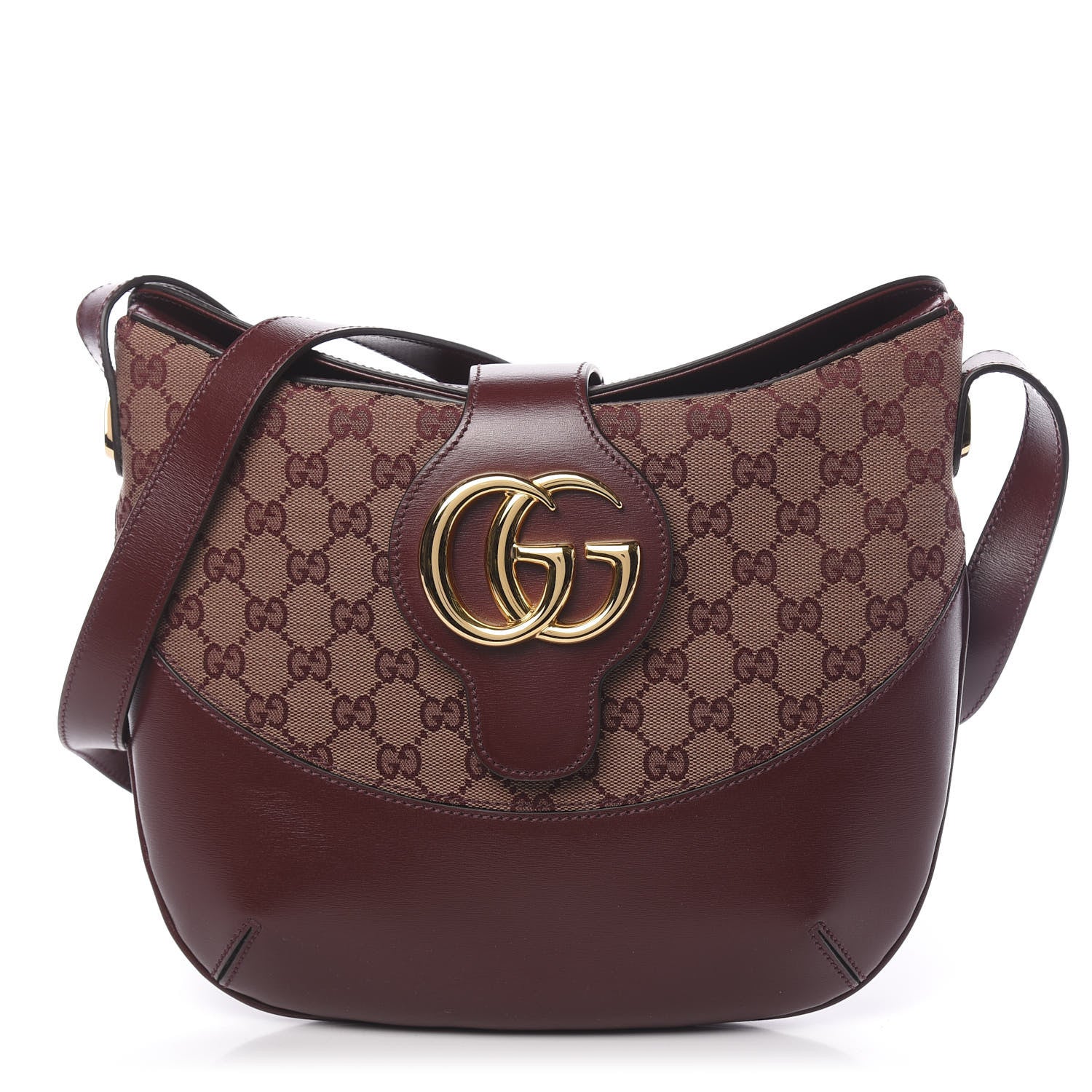 Gucci GG Monogram Calfskin Medium Arli Shoulder Bag Sahara Rubino Chardonnay 1 of 11
