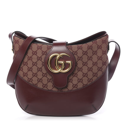 Gucci GG Monogram Calfskin Medium Arli Shoulder Bag Sahara Rubino Chardonnay 1 of 11