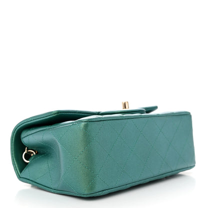 Chanel Iridescent Calfskin Quilted Mini Rectangular Flap Green 4 of 11
