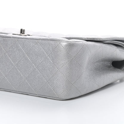 Chanel Metallic Caviar Quilted Jumbo Double Flap Silver 10 of 13