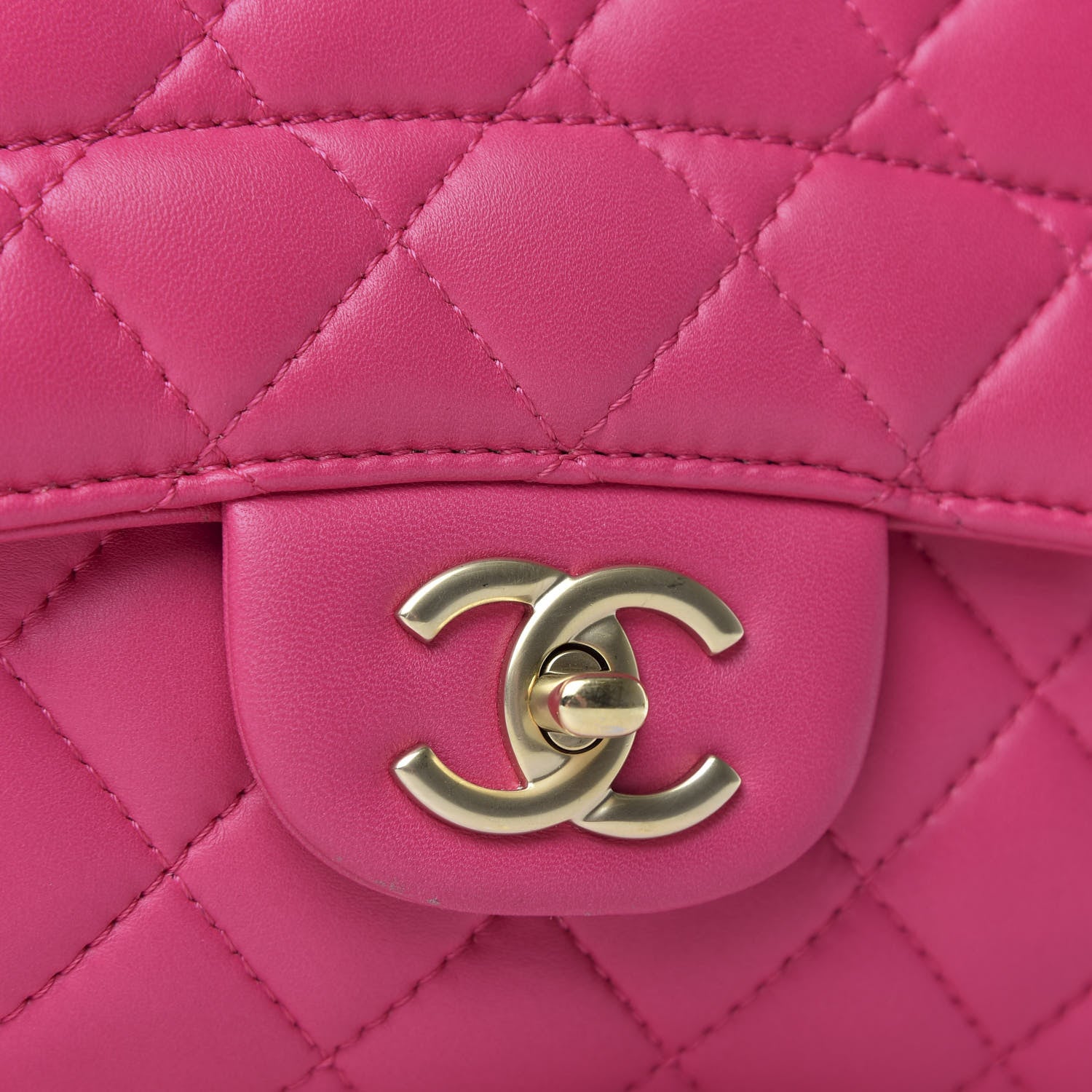 Chanel Lambskin Quilted Jumbo Mademoiselle Chic Flap Fuchsia 8 of 10