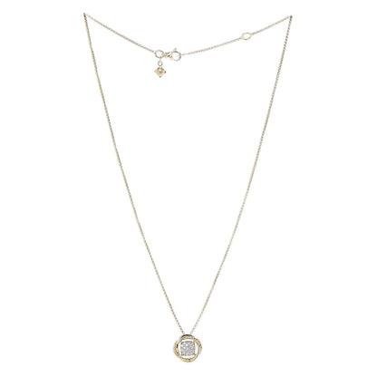 David Yurman 18K Yellow Gold Diamond 7mm Infinity Pendant Necklace 3 of 7