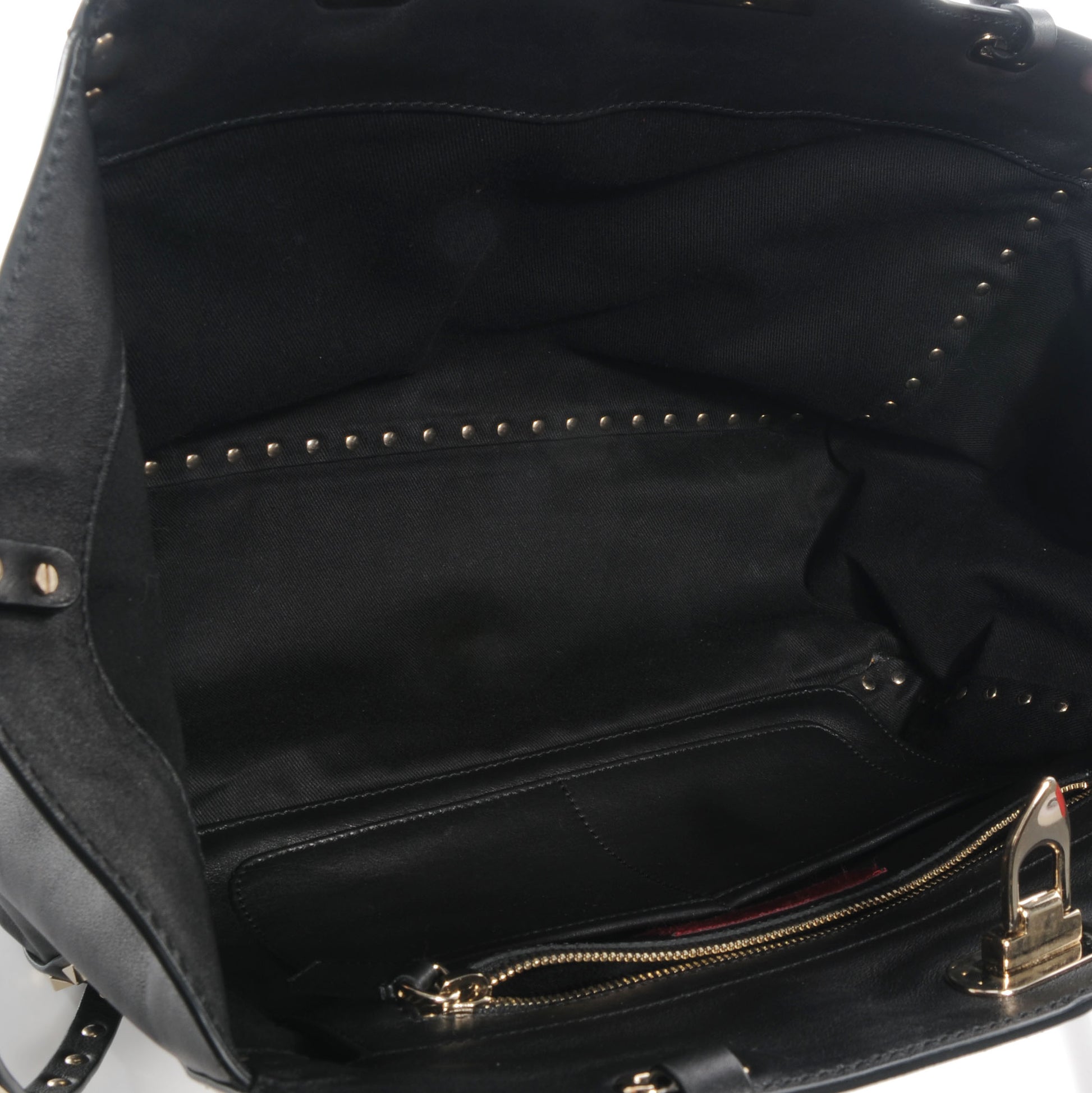 Valentino Garavani Vitello Medium Rockstud Tote Black 5 of 7