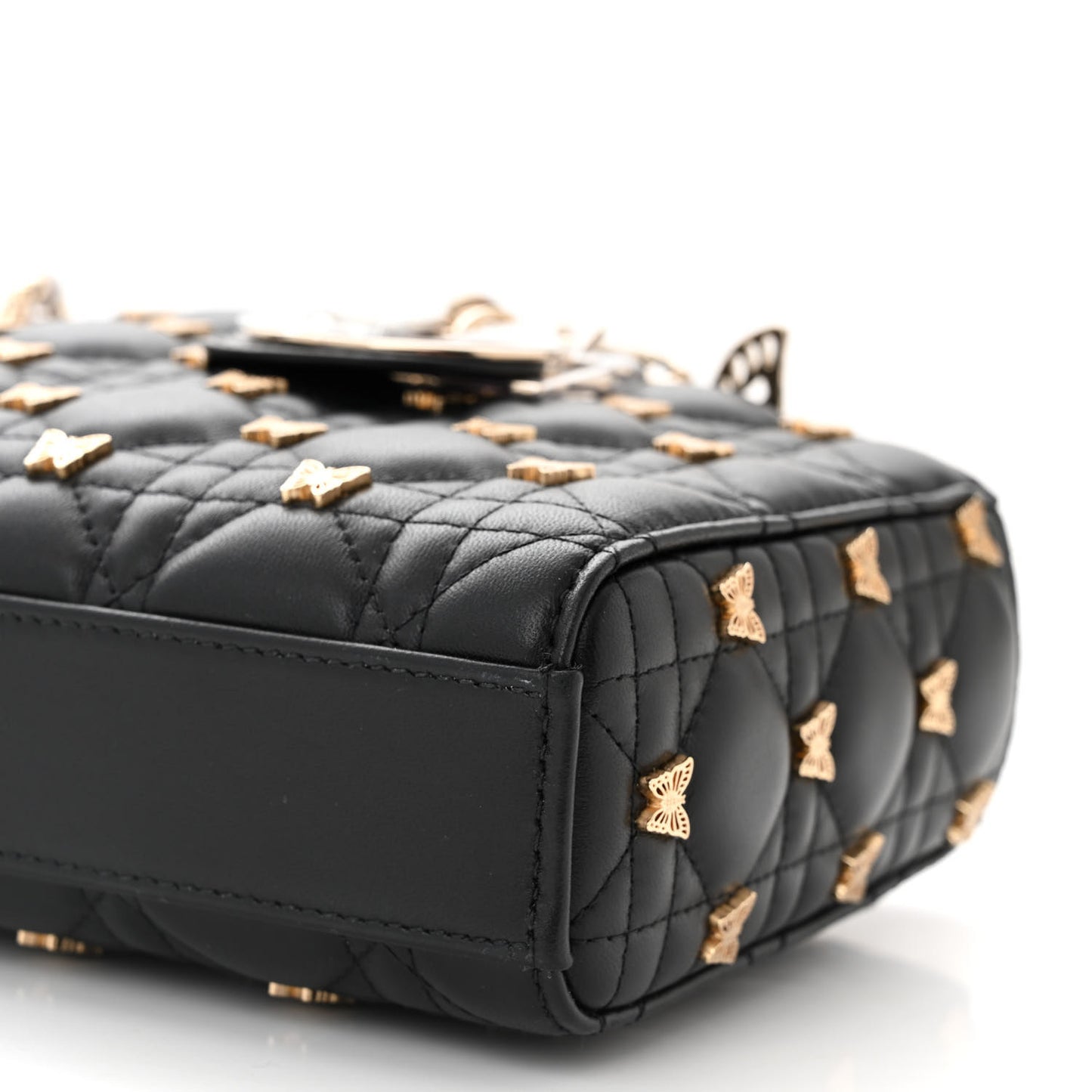 Lambskin Butterfly Cannage Lady D-Joy Black