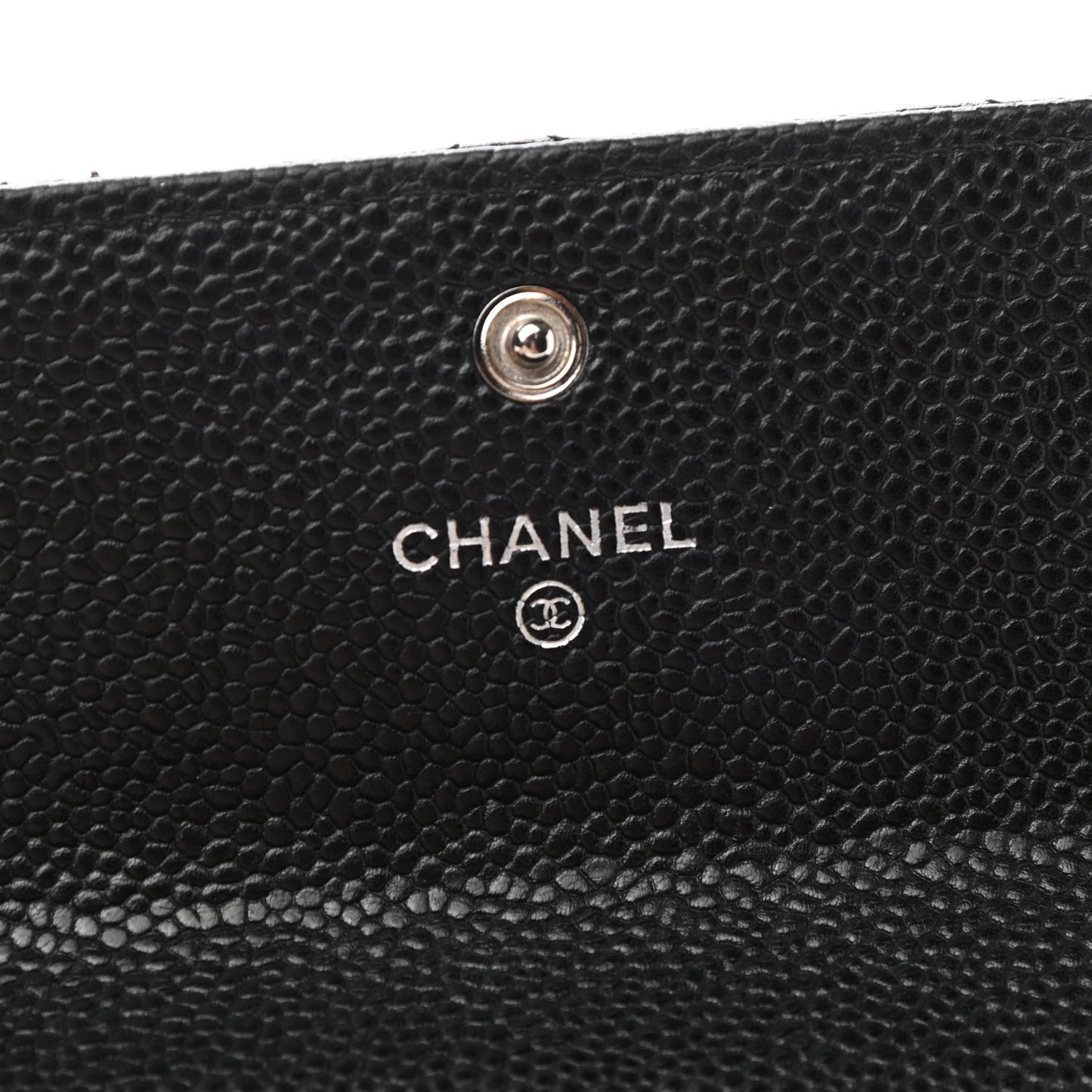 Caviar Quilted Large Gusset Flap Wallet Black