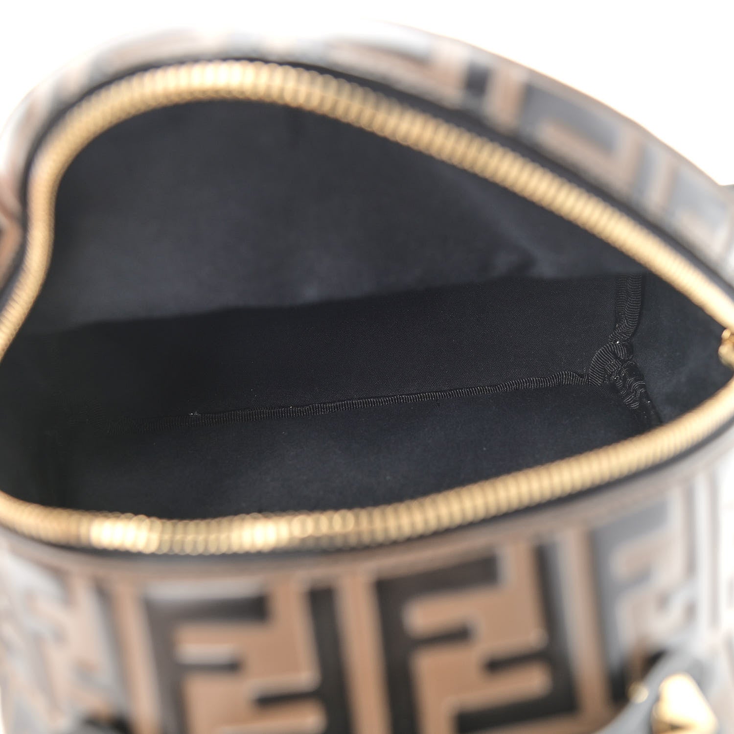Fendi Vitello Bi-Color FF 1974 Embossed Mini Backpack Maya Black 5 of 10