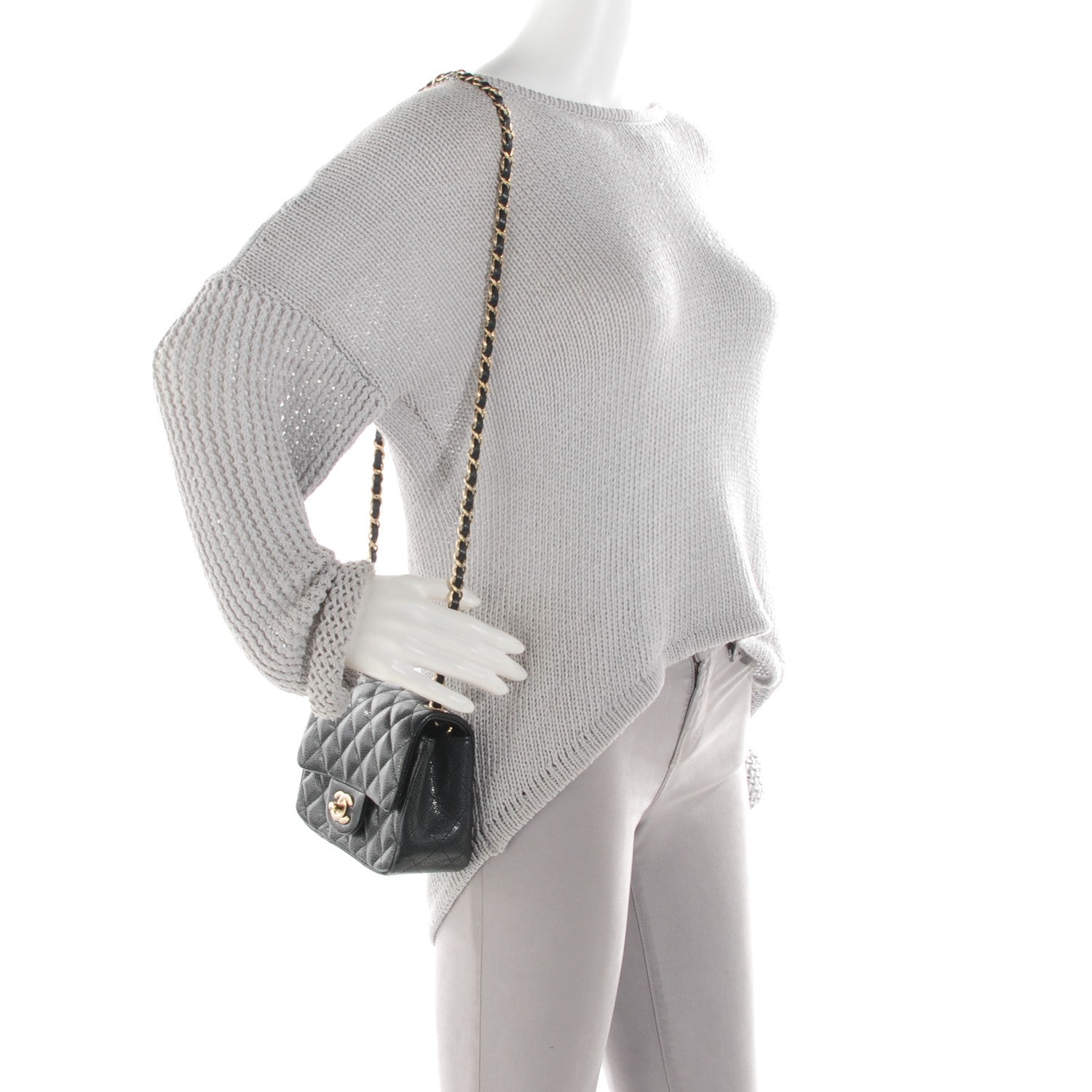 Chanel Caviar Quilted Mini Square Flap Black 2 of 7