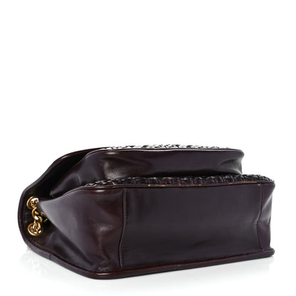 Saint Laurent Calfskin Woven Monogram Medium Niki Chain Satchel Burnt Brown 3 of 9