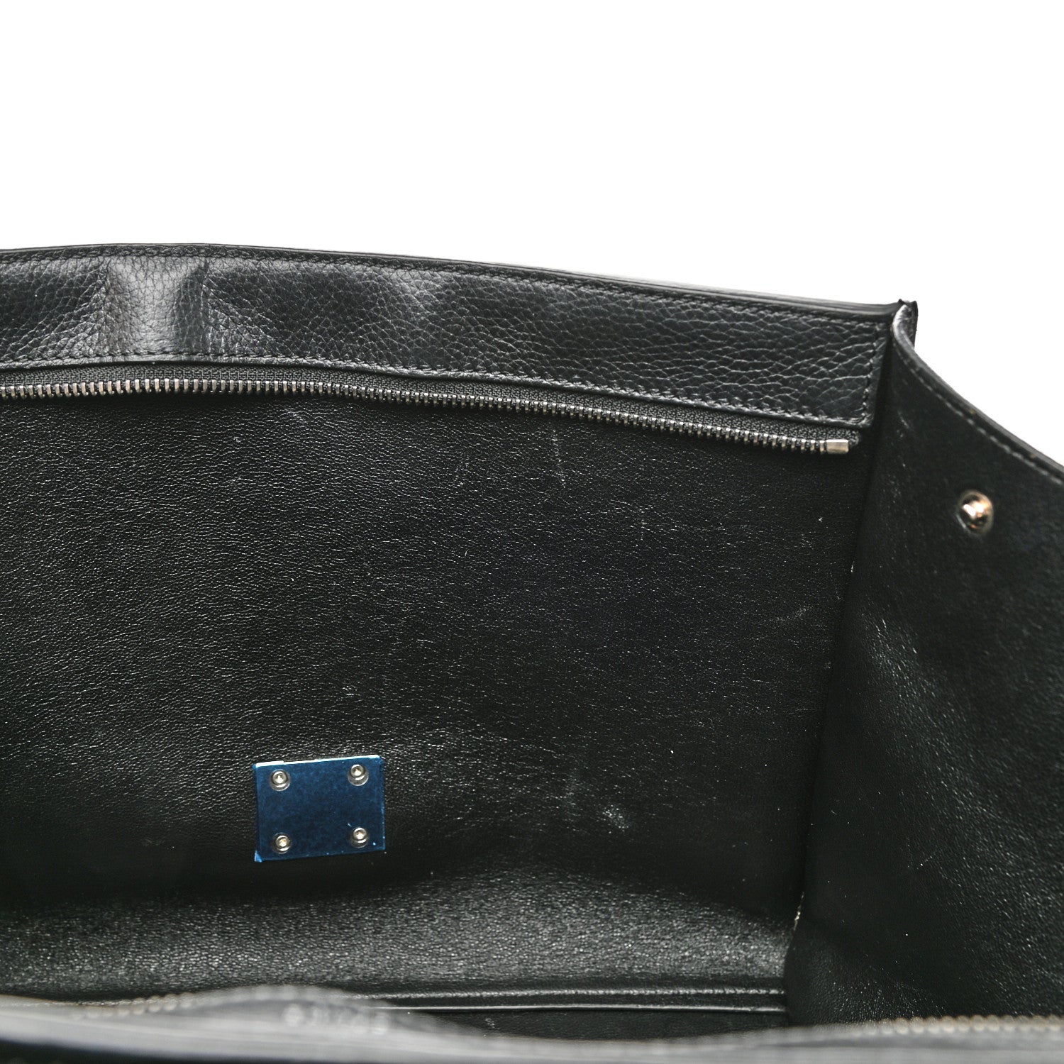 Celine Drummed Calfskin Suede Medium Trapeze Black 11 of 15
