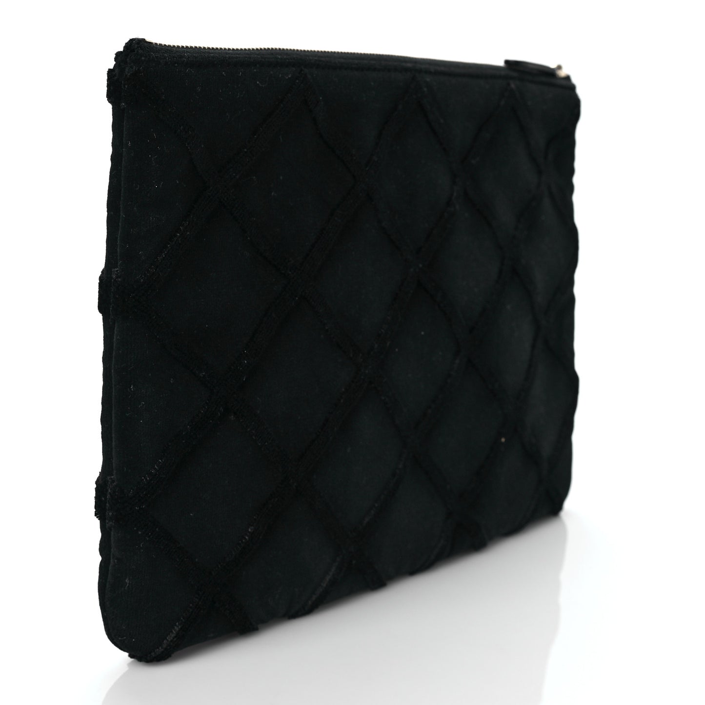 Velvet Quilted Medium Cosmetic Case Black