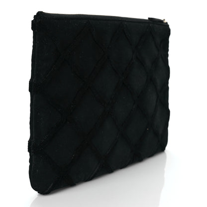 Chanel Velvet Quilted Medium Cosmetic Case Black 3 of 7