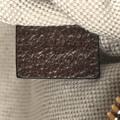 Gucci Monogram Jumbo GG Textured Dollar Calfskin Web Belt Bag Camel Ebony New Acero 7 of 10