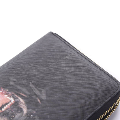 Givenchy Textured Coated Canvas Rottweiler Print Zip Around Wallet Black 7 of 12