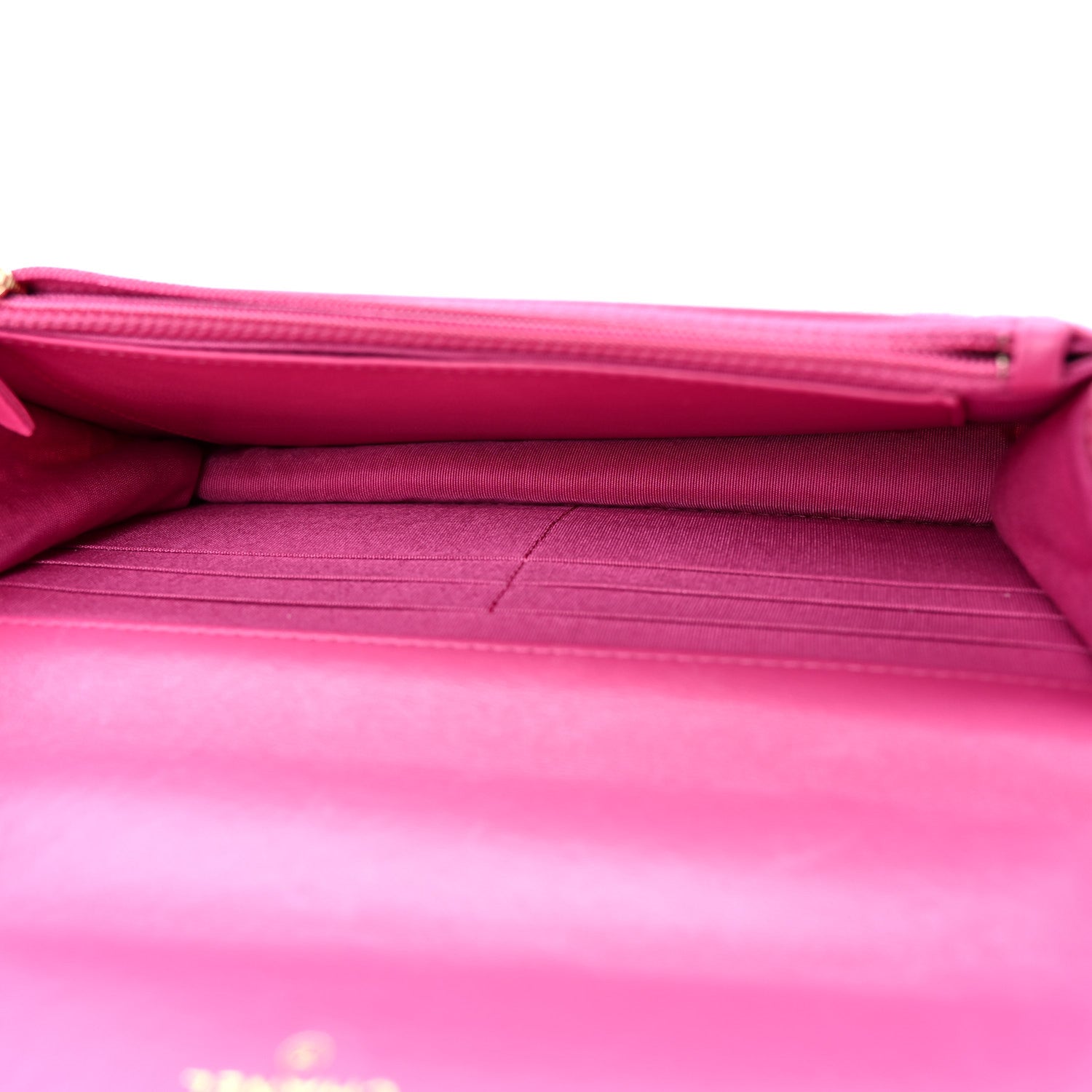 Chanel Wool Tweed Lambskin Quilted Chanel 19 Wallet On Chain WOC and Coin Purse  Fuchsia 6 of 13