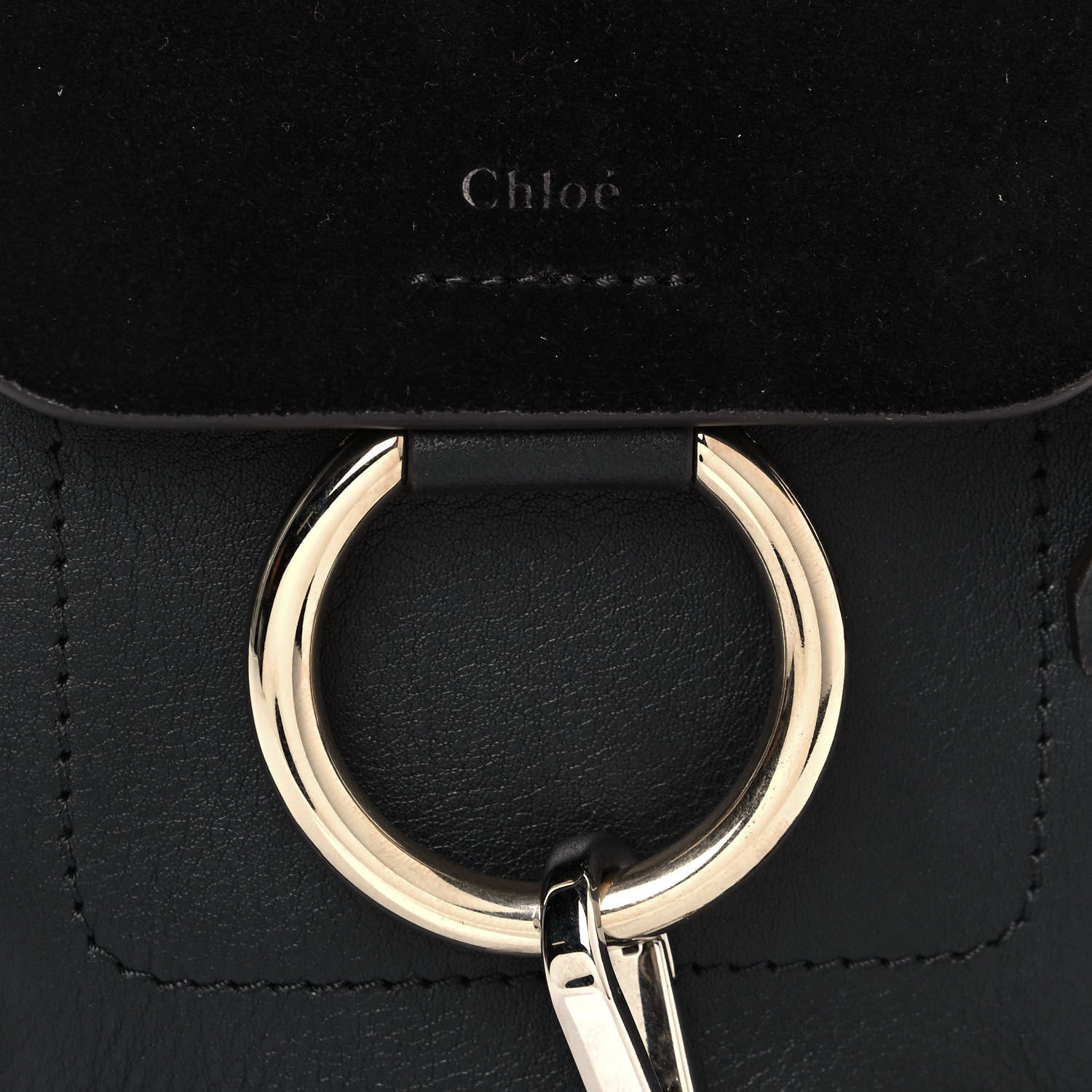 Chloe Suede Calfskin Mini Faye Backpack Black 7 of 12