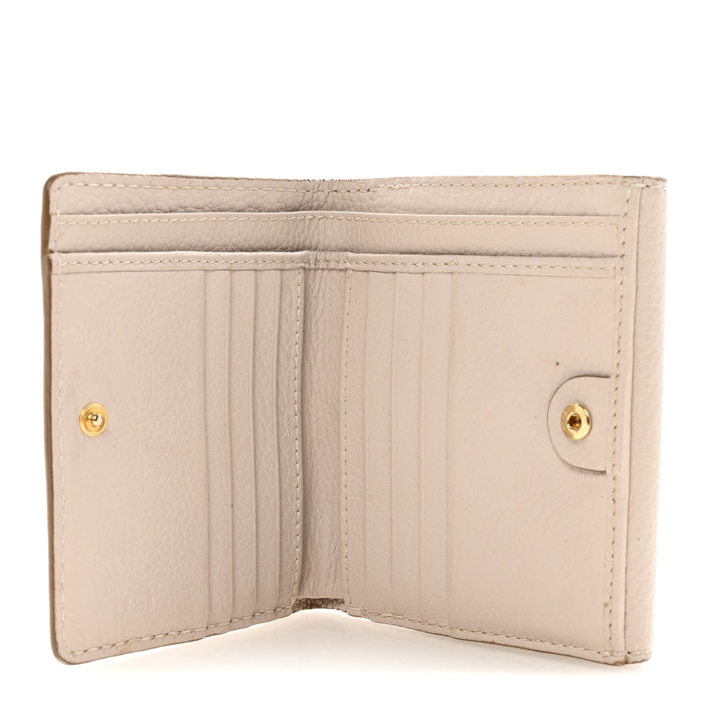 Grained Calfskin Marcie Square Wallet Abstract White